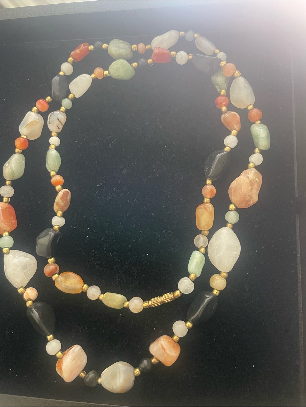 Multicolor Natural Stone Beaded Necklace by